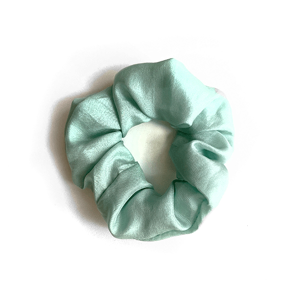 chouchou en soie couleur vert d'eau